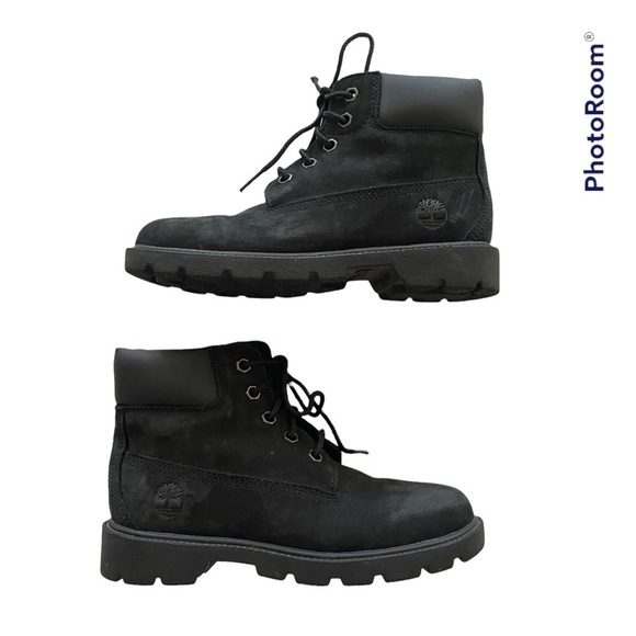 Timberland 6" Premium Black Suede Waterproof Boots • Size 1 - Picture 9 of 9